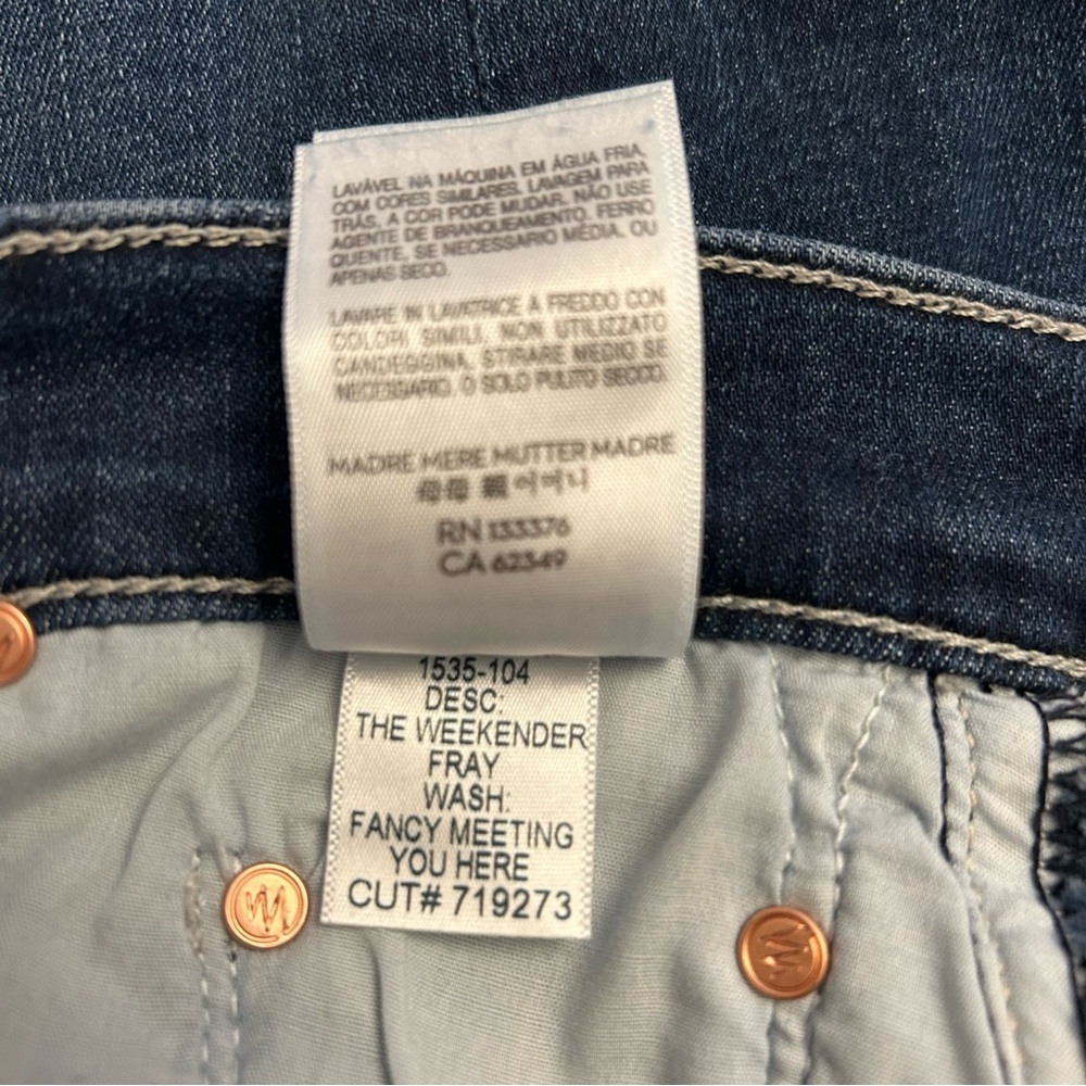 Mother The Weekender Fray Hem Bootcut Jeans in Fancy Meeting You Here Size 26 - Picture 9 of 13